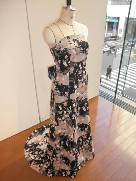 Kimono Dress Black Komon [Floral]8