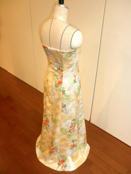 Kimono Dress Champagne Gold Komon [Floral]9