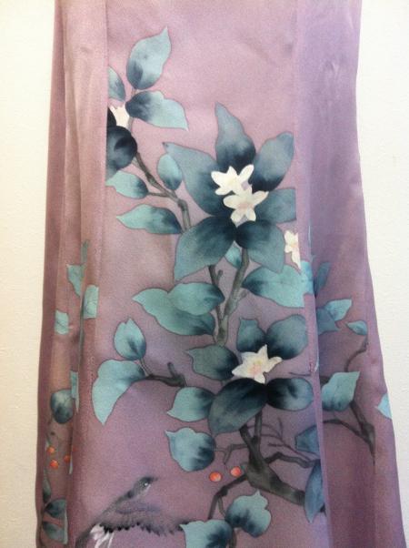 Kimono Dress Light Purple Tsukesage [Floral]10