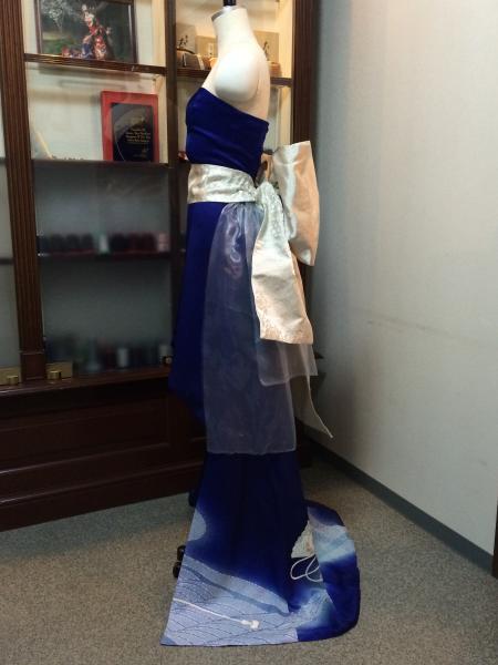Kimono Dress Blue Tsukesage [Fan]12