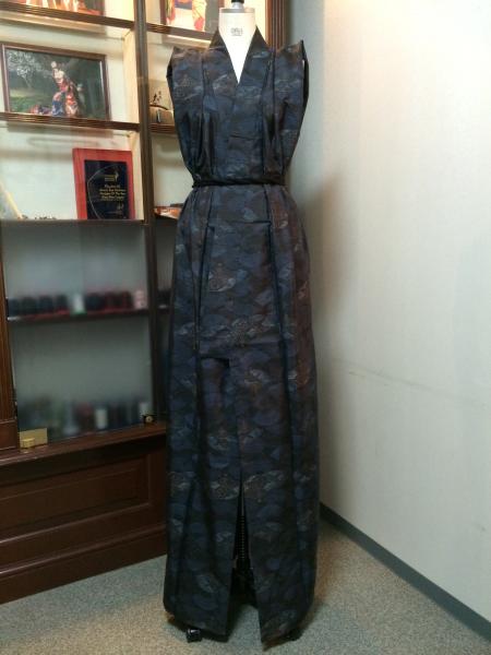 Kimono Dress Navy Blue Oshima Tsumugi [Fan]2