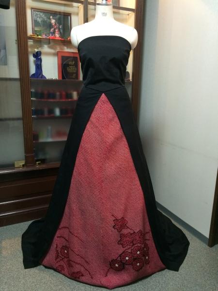 Kimono Dress Red Black [Floral]1
