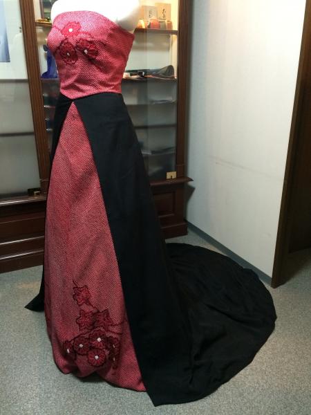 Kimono Dress Red Black [Floral]44