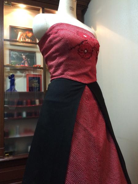 Kimono Dress Red Black [Floral]31