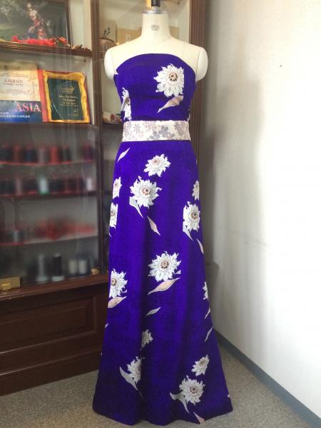 Kimono Dress Purple Komon [Floral]27