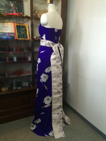 Kimono Dress Purple Komon [Floral]12