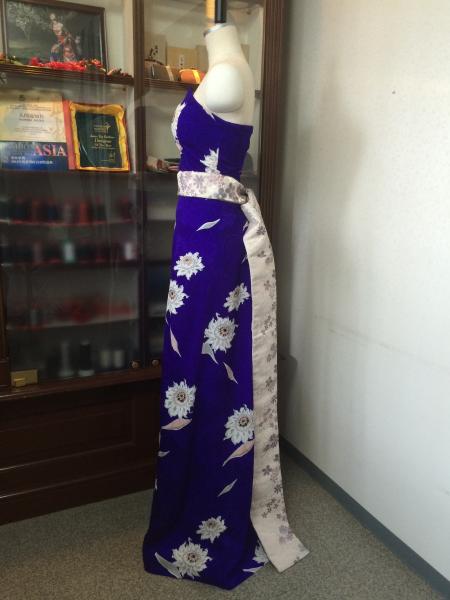 Kimono Dress Purple Komon [Floral]14
