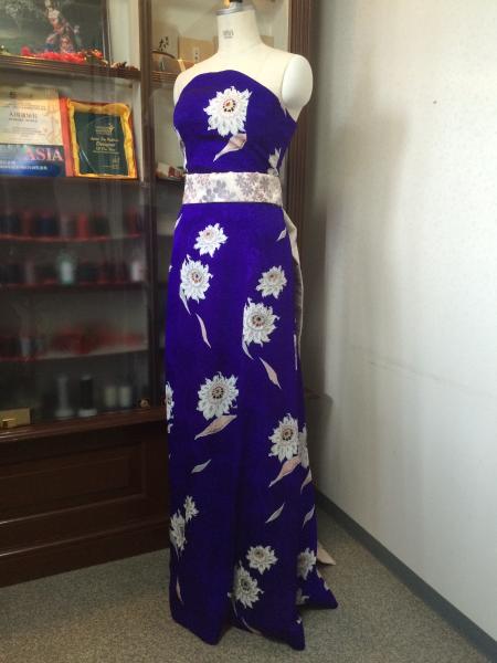 Kimono Dress Purple Komon [Floral]15