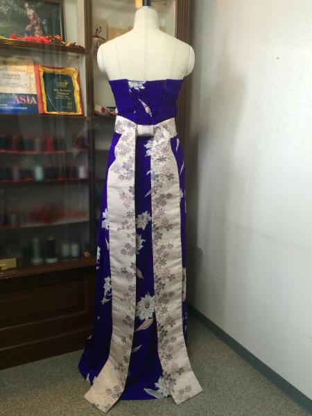 Kimono Dress Purple Komon [Floral]9
