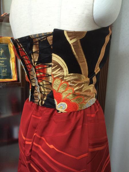 Kimono Dress Red Obi Court10