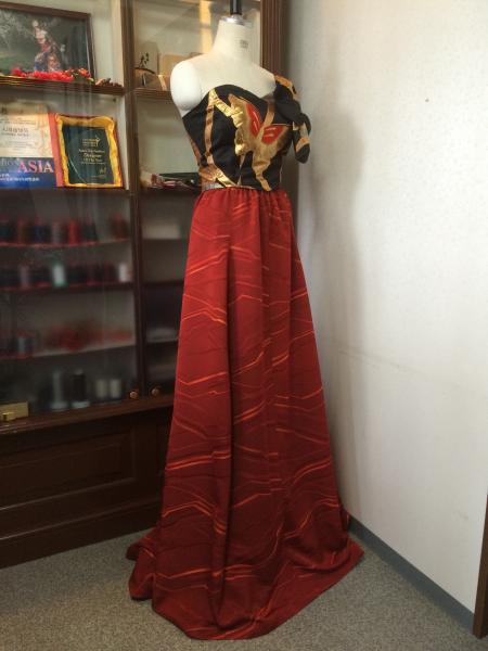 Kimono Dress Red Obi Court5
