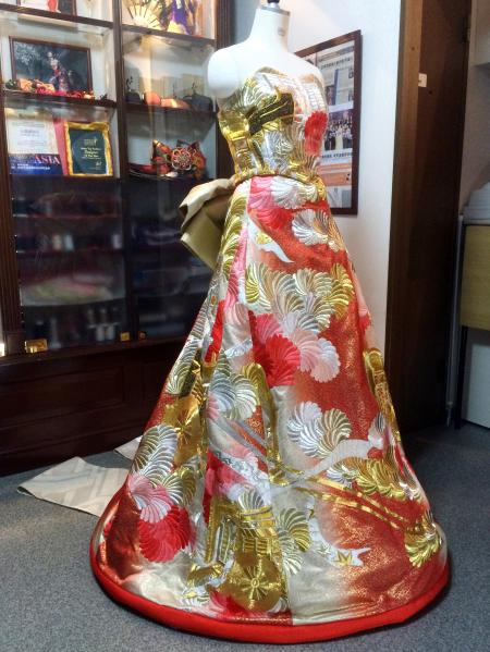Kimono Dress Red Uchikake [Floral]4