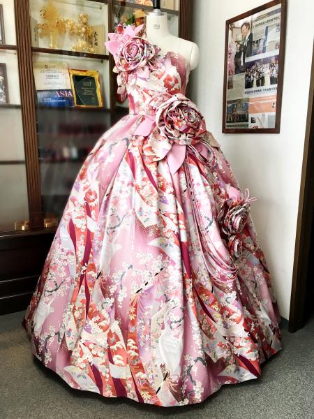 Kimono Dress Pink Furisode [Floral]1