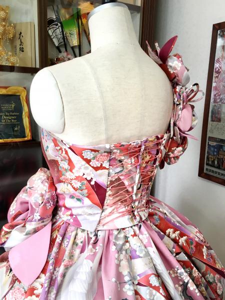 Kimono Dress Pink Furisode [Floral]13