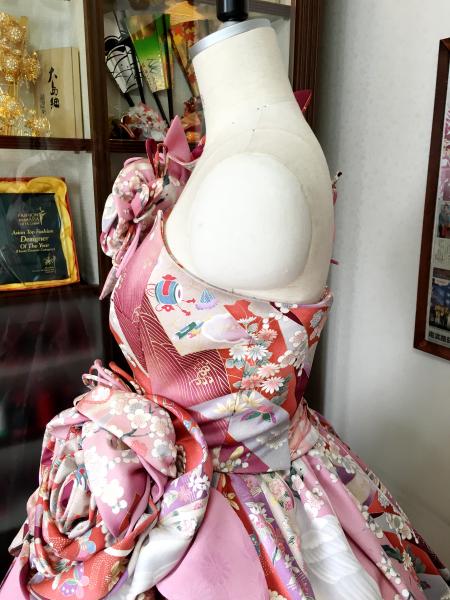 Kimono Dress Pink Furisode [Floral]15