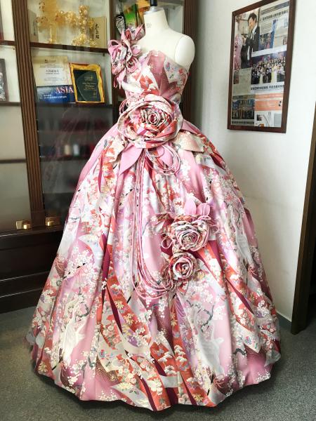 Kimono Dress Pink Furisode [Floral]16