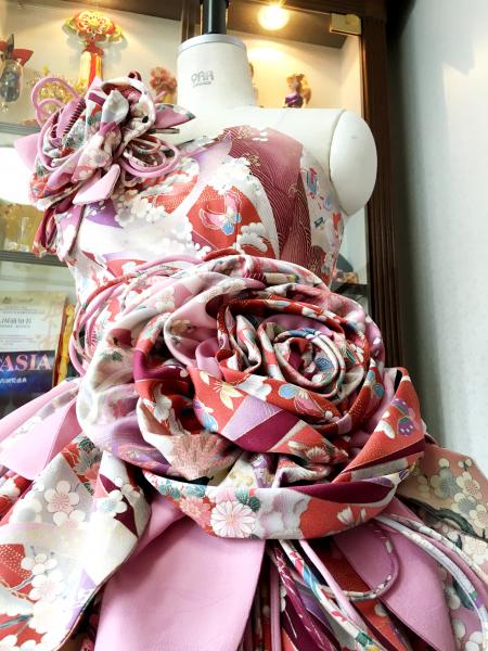 Kimono Dress Pink Furisode [Floral]19