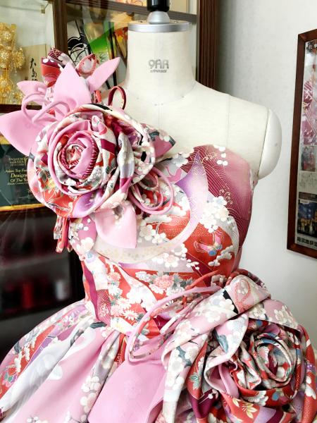 Kimono Dress Pink Furisode [Floral]2