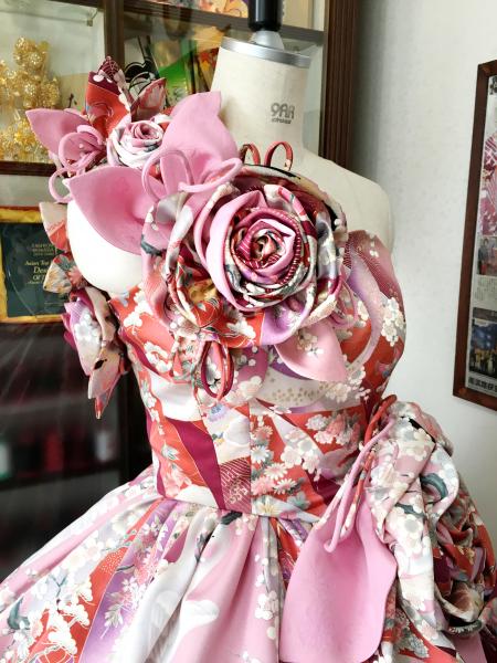 Kimono Dress Pink Furisode [Floral]4