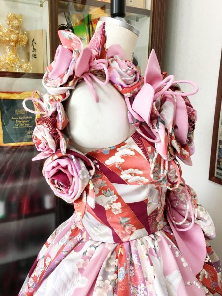 Kimono Dress Pink Furisode [Floral]6