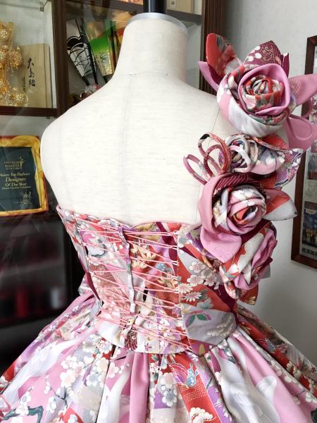 Kimono Dress Pink Furisode [Floral]9