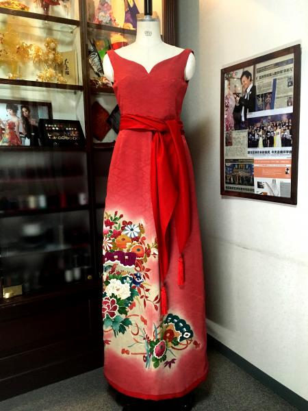 Kimono Dress Red Furisode [Floral]21