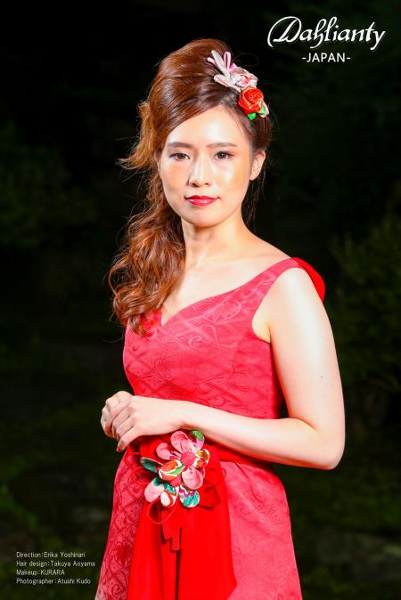 Kimono Dress Red Furisode [Floral]32