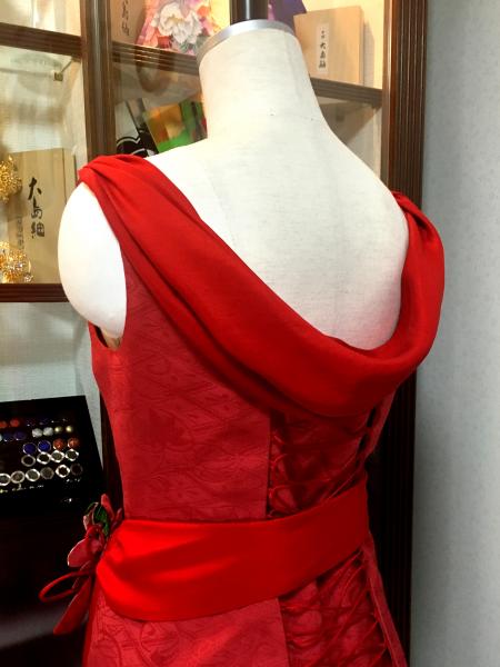 Kimono Dress Red Furisode [Floral]10