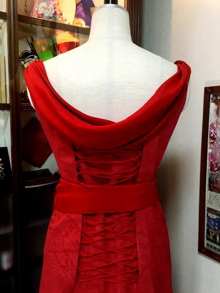 Kimono Dress Red Furisode [Floral]12