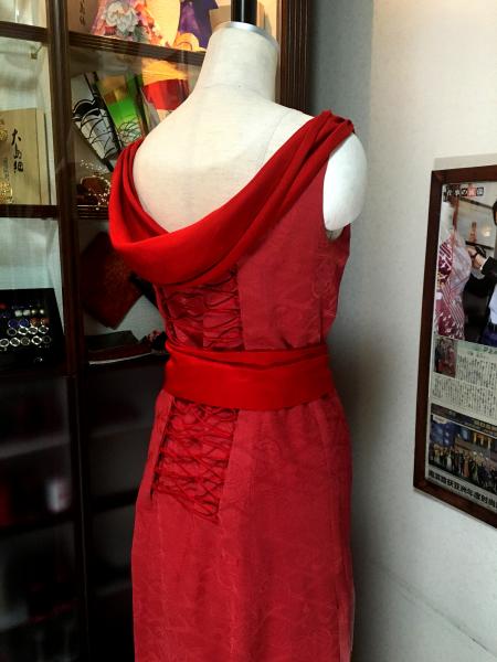 Kimono Dress Red Furisode [Floral]14
