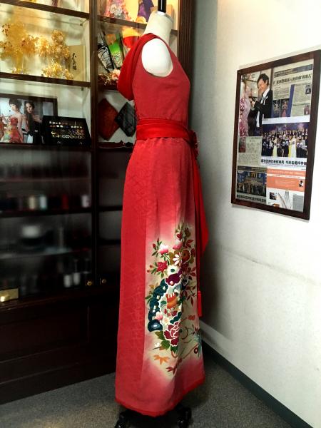 Kimono Dress Red Furisode [Floral]15