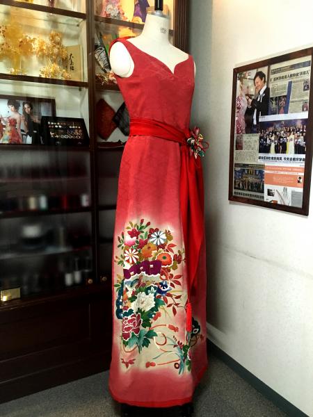 Kimono Dress Red Furisode [Floral]17