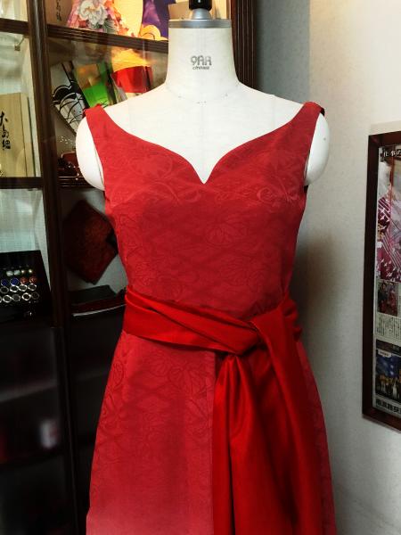 Kimono Dress Red Furisode [Floral]22
