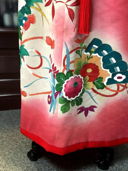 Kimono Dress Red Furisode [Floral]20