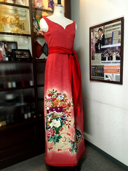 Kimono Dress Red Furisode [Floral]24
