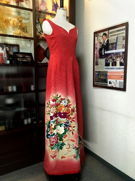 Kimono Dress Red Furisode [Floral]25