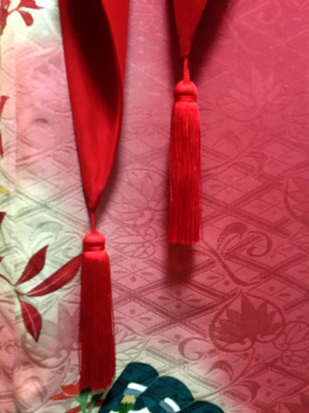 Kimono Dress Red Furisode [Floral]6