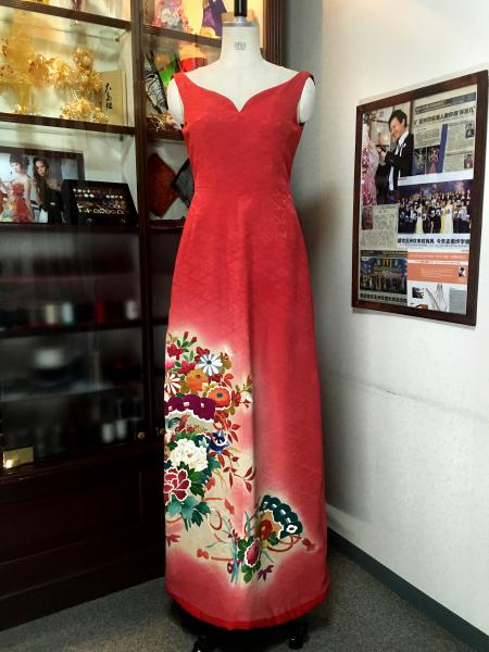 Kimono Dress Red Furisode [Floral]26
