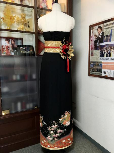 Kimono Dress Black Tomesode [Floral]23
