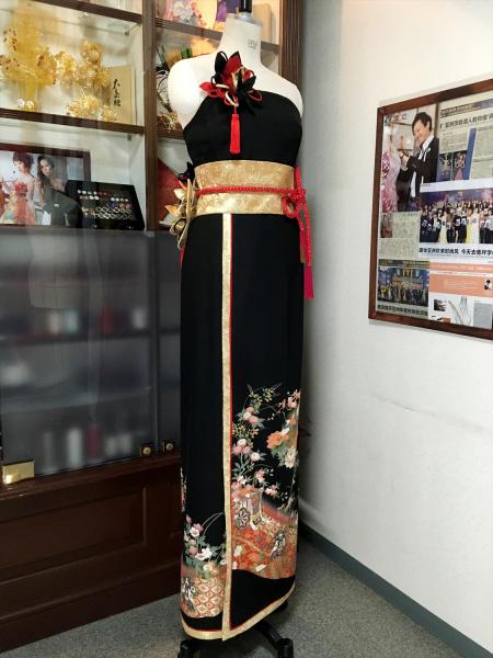 Kimono Dress Black Tomesode [Floral]21