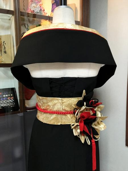 Kimono Dress Black Tomesode [Floral]11