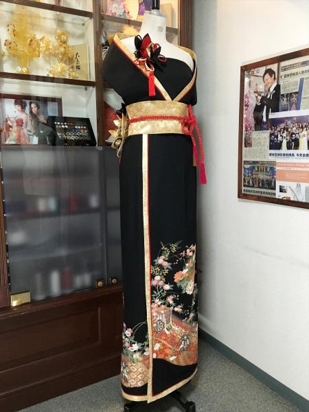 Kimono Dress Black Tomesode [Floral]4