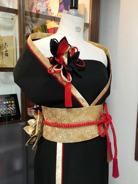 Kimono Dress Black Tomesode [Floral]5