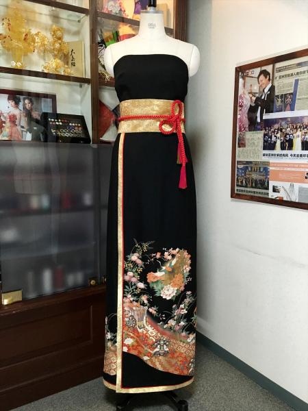 Kimono Dress Black Tomesode [Floral]27