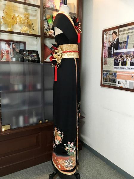 Kimono Dress Black Tomesode [Floral]6