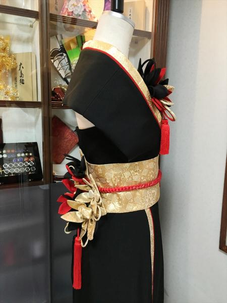 Kimono Dress Black Tomesode [Floral]7
