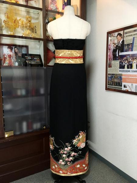 Kimono Dress Black Tomesode [Floral]29