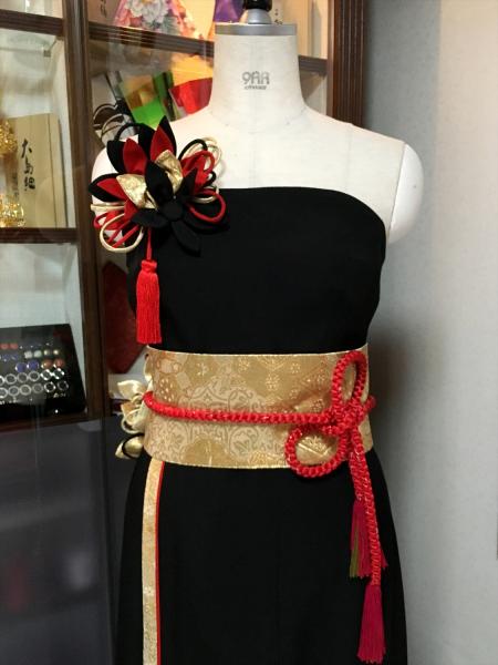 Kimono Dress Black Tomesode [Floral]20