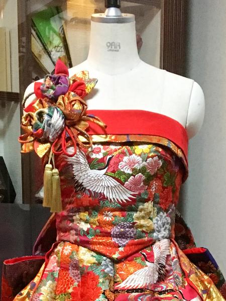 Kimono Dress Red Gold Uchikake [Floral]23
