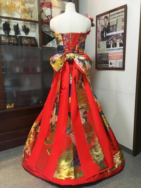 Kimono Dress Red Uchikake [Bird,Floral]17